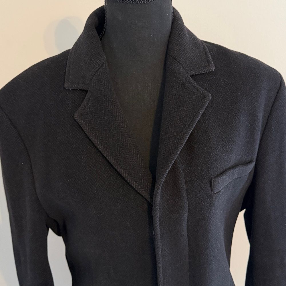 Club Monaco Men's Black Wool Cashmere Overcoat Long Blazer Coat Jacket - Picture 3 of 12